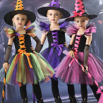 Children's Halloween Witch Girl Makeup Dress up Costume CST021