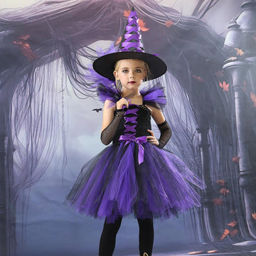Children's Halloween Witch Girl Makeup Dress up Costume CST021