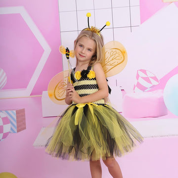 Kids Yellow Little Bee Animal Performance Costume CST023