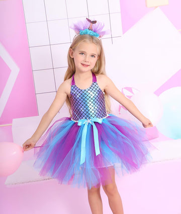 Girls Mermaid Princess Dress Ariel Party Costume CST024