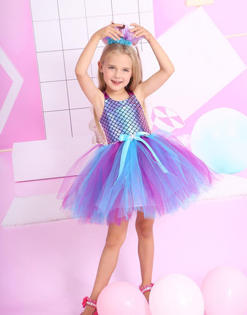 Girls Mermaid Princess Dress Ariel Party Costume CST024