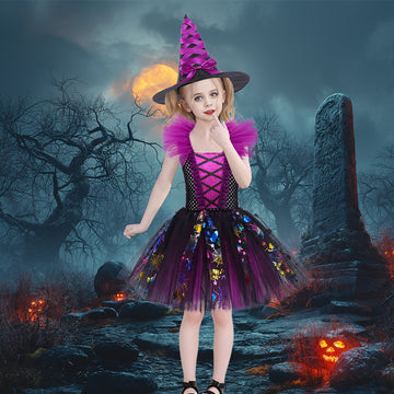 Girls Halloween Witch Party Dress up Costume CST028