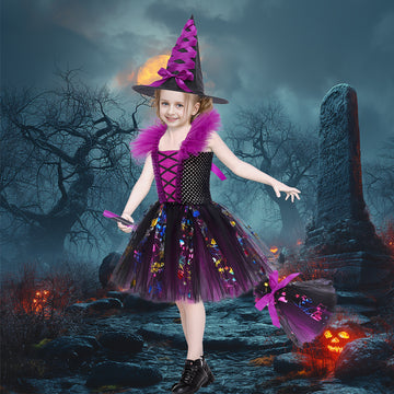 Girls Halloween Witch Party Dress up Costume CST028