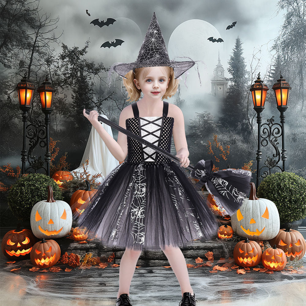 Girls Halloween Witch Party Dress up Spider Costume CST029
