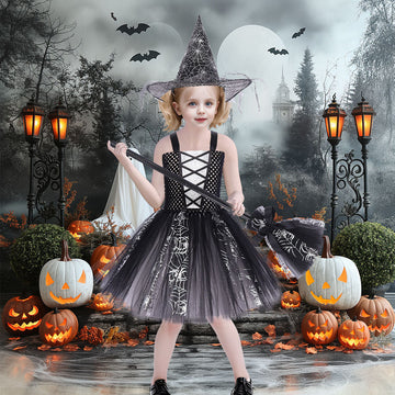 Girls Halloween Witch Party Dress up Spider Costume CST029