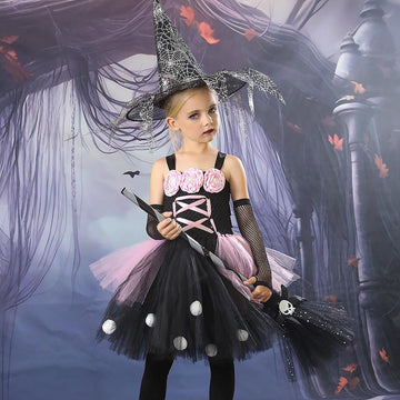 Girls Halloween Witch Costume Wizard Dress UP CST035