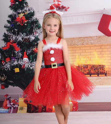 Girls Christmas Santa Claus Princess Dress UP CST043