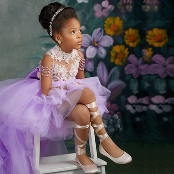 Lilac Ruffles High Low Mother Daughter Matching Prom Dress GFGD471