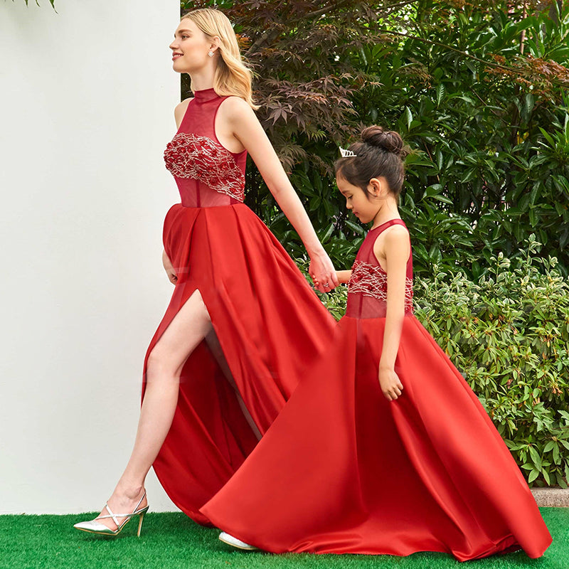Red Mother Daughter Matching Formal Dress GFGD486