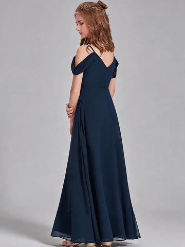 Navy Chiffon Junior Bridesmaid Dress FGDA008