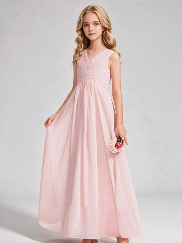 Chiffon Pearl Pink Junior Bridesmaid Dress FGDA13