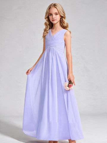Chiffon Pearl Pink Junior Bridesmaid Dress FGDA13