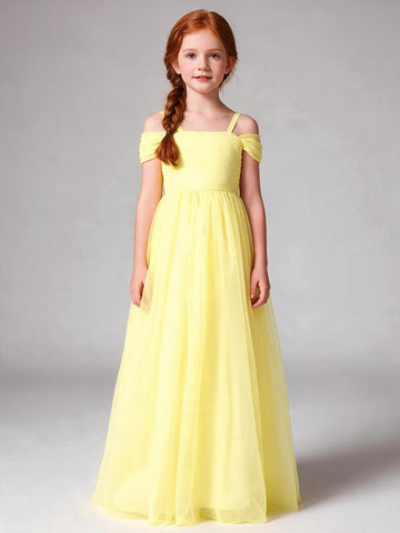 Tulle Blush Pink Junior Bridesmaid Dress FGDA16