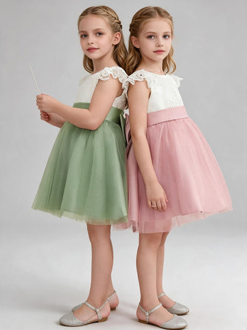 Short Mini Tulle Lace FlowerGirl Dress FGDA18