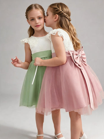 Short Mini Tulle Lace FlowerGirl Dress FGDA18