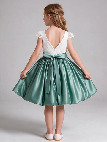 Short Sea Green Junior Bridesmaid Dress FGDA22