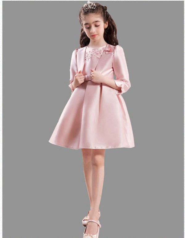 Satin Girls Short Formal Dress GACH019 Satin Girls Short Formal Dress GACH019