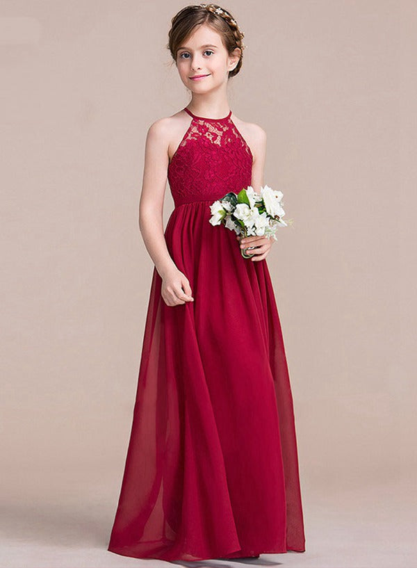 Burgundy Children Wedding Party Dress GACH055