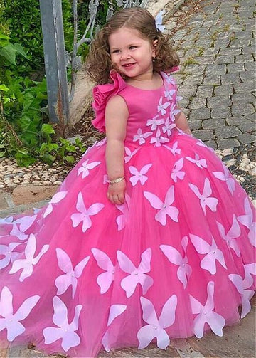 Kiddie Pink Ball Gown with Butterfly GACH162