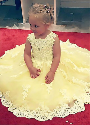 Lace Yellow Toddler Party Gown 1-6 Year GACH164