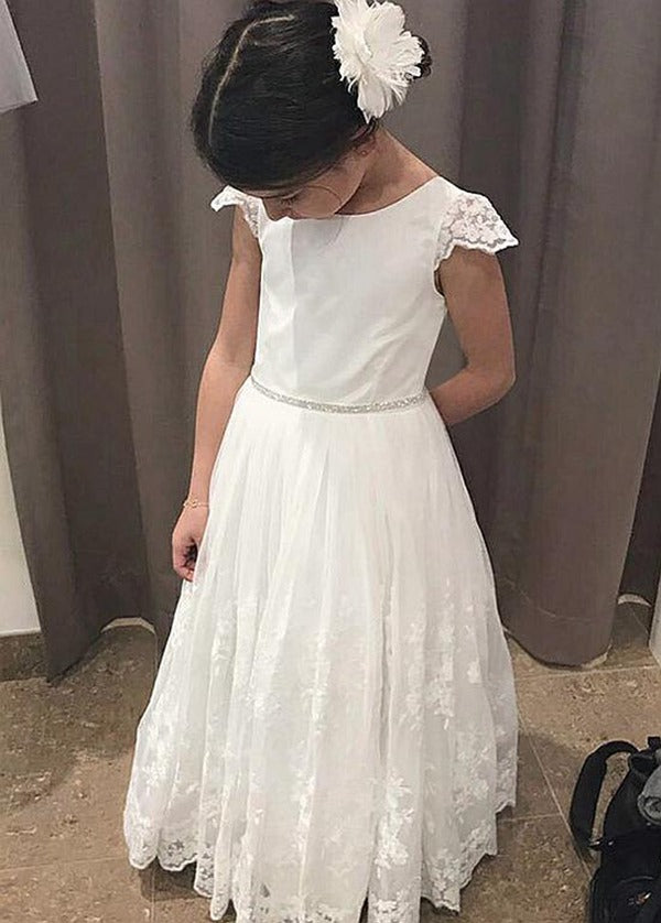White Kids Party Gown GACH169