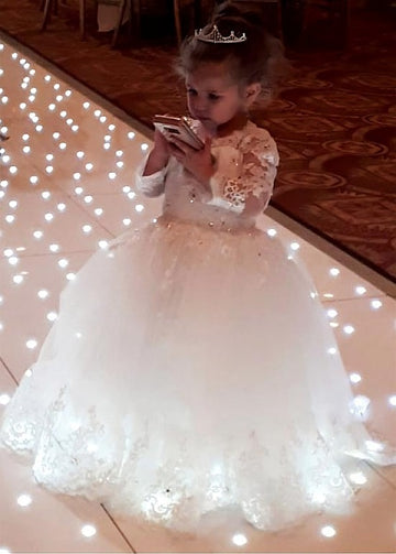 Lace White Kids First Communion Gown GACH183
