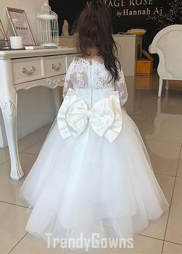 Long Sleeve White Toddler First Communion Gown GACH186