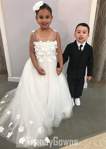 Kids White Party Gown Age 4-8 Year GACH187