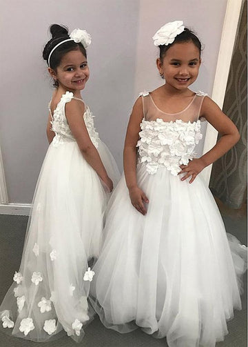Kids White Party Gown Age 4-8 Year GACH187