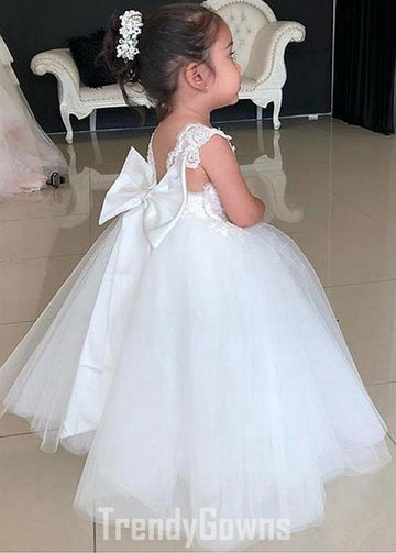 Cute Little Girl White Party Gown GACH189