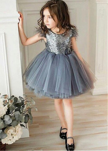 Short Sequins Party Gown for Kids GACH194