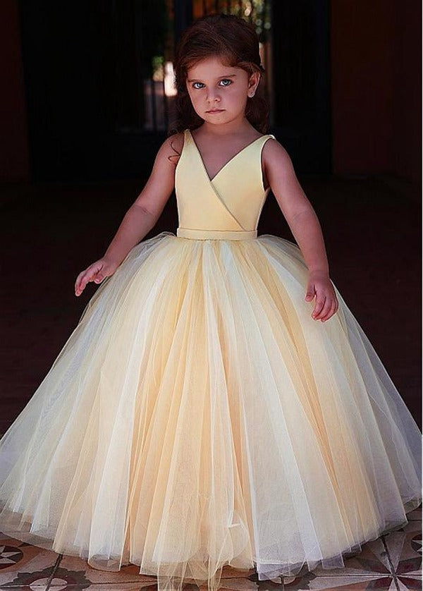 Yellow Ball Gown Prom Dress for Kids GACH195