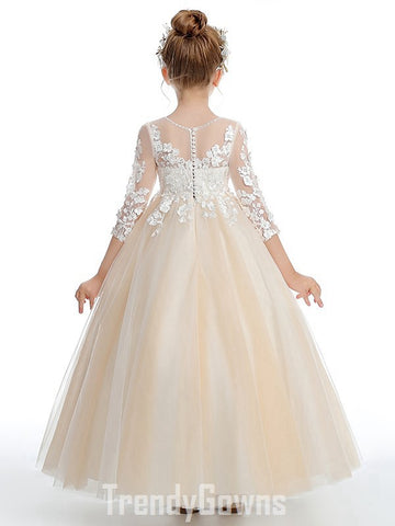 Lace Long Sleeve Party Gown for Kids GACH210