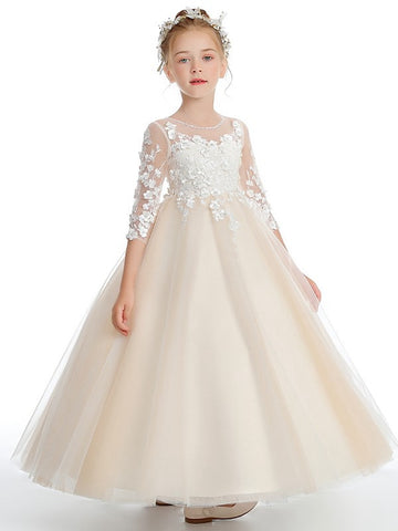 Lace Long Sleeve Party Gown for Kids GACH210