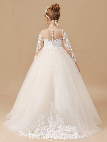 Kiddie Lace Long Sleeve Party Gown GACH211