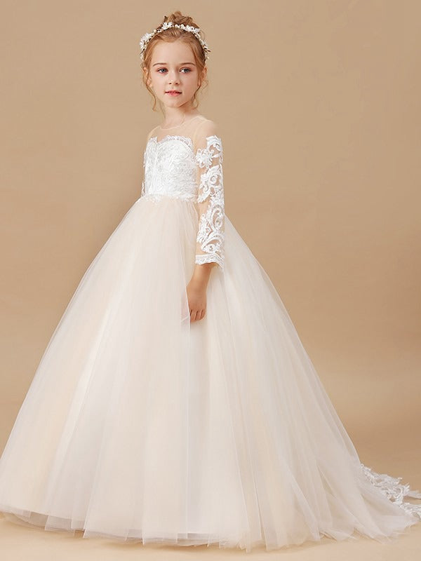 Kiddie Lace Long Sleeve Party Gown GACH211