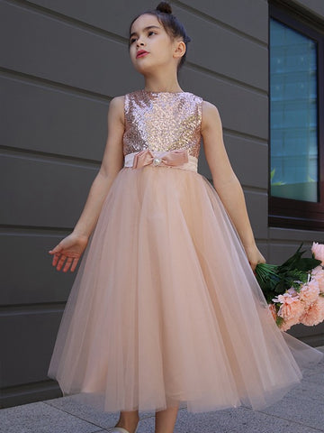 Pink Sequin Kiddie Party Gown Age 5-9 Year GACH215