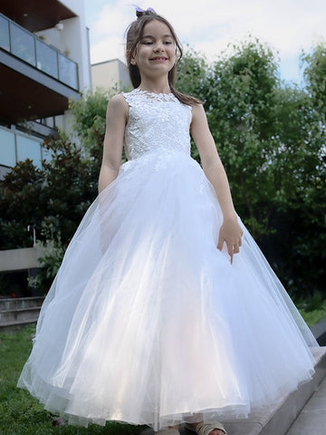 Girls White Communion Gown Age 6-14 Year GACH216