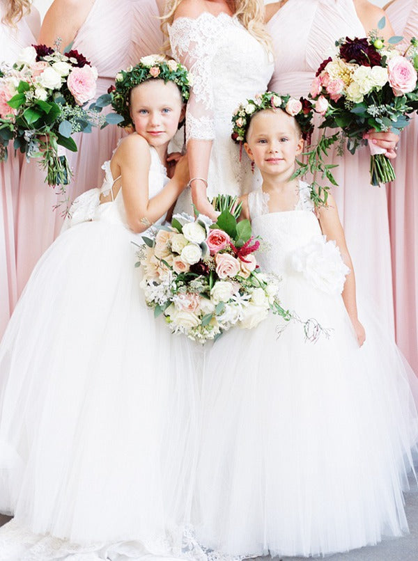 White Flower Girl Dress GACH235