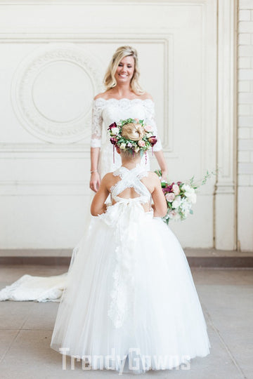 White Flower Girl Dress GACH235