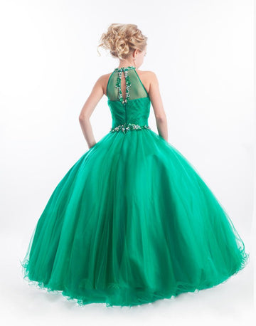 Emerald Green Party Gowns For Kids GBCH013