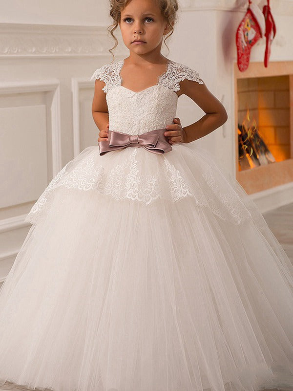 Kids White Party Gown Age 4-8 GCH0105