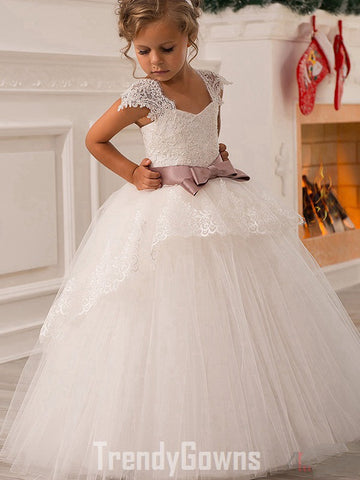 Kids White Party Gown Age 4-8 GCH0105