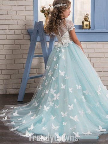 Princess Short Sleeve Kids Party Gown GCH0109