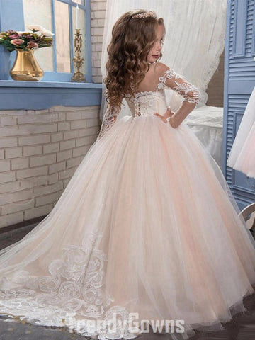 Princess Long Sleeve Kids Party Gown GCH0112