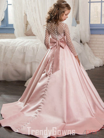 Pinky Princess Long Sleeve Party Gown GCH0118