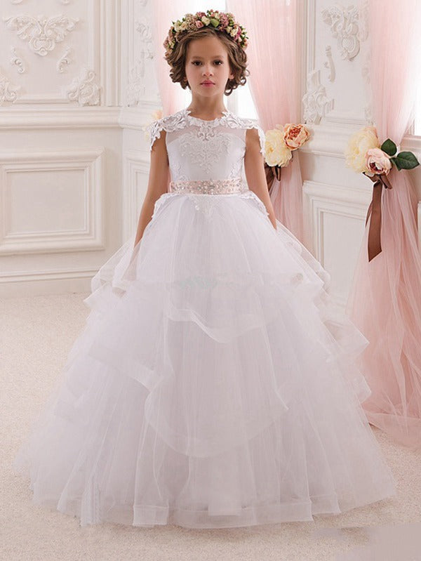 White Kids Party Gown GCH0125