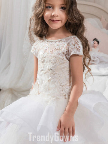 Short Sleeve Girls High Low Party Gown GCH0134