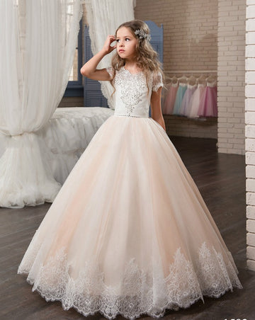Girls Short Sleeve Princess Party Dress GCHK016