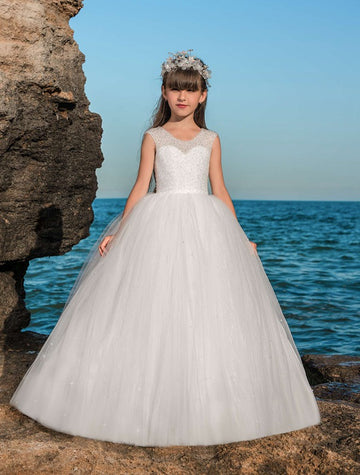 White Girls Princess First Communion Gown GCHK019